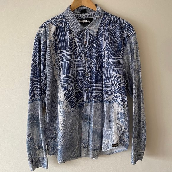 Desigual (Spain) - Blue/White Patterned, XXL - Picture 1 of 6